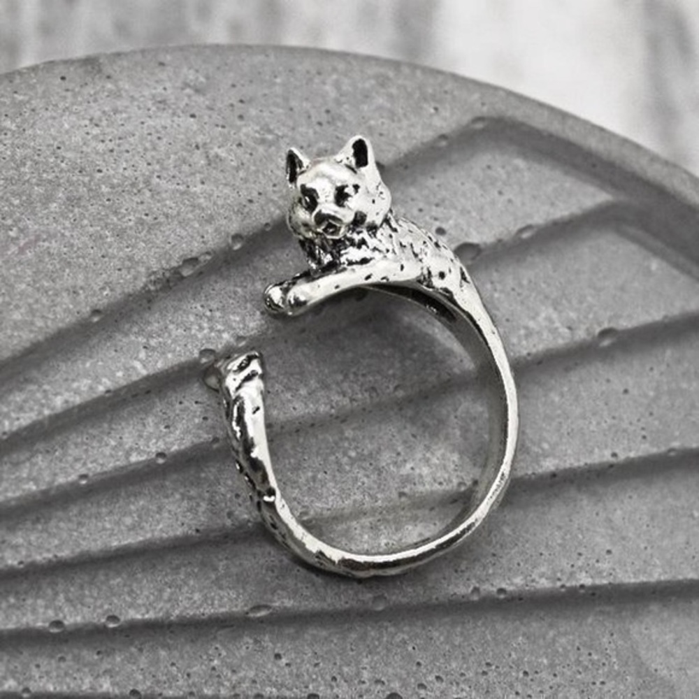 Silver Cat Ring